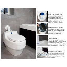 Separett Villa 9215 AC/DC Urine Diverting and Composting Toilet