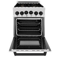 ZLINE 24" 2.8 cu. ft. Autograph Edition Range Gas Stove and Electric Oven in DuraSnow® Stainless Steel (RGSZ-SN-24)