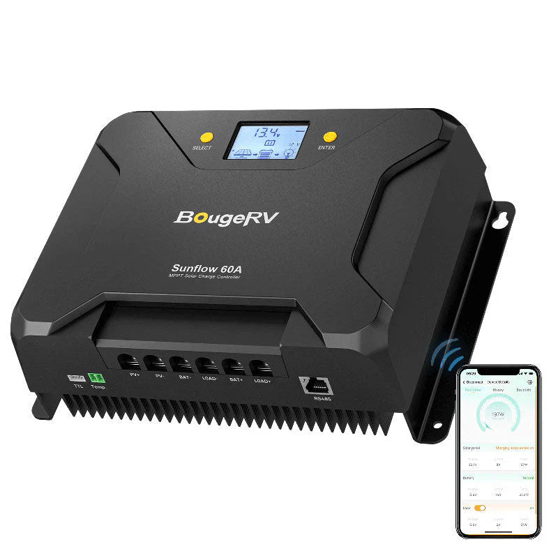 BougeRV 12V/24V Sunflow 60A MPPT Solar Charge Controller