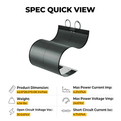 BougeRV 100W CIGS Thin-film Flexible Solar Panel