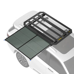 BougeRV Modular Roof Rack Platform With Slidable Solar Panel Bracket + 2 x 75W CIGS Solar Panels