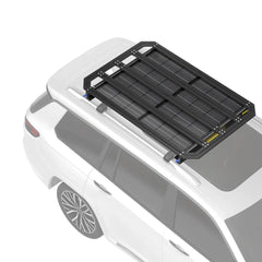 BougeRV Modular Roof Rack Platform With Slidable Solar Panel Bracket + 2 x 75W CIGS Solar Panels