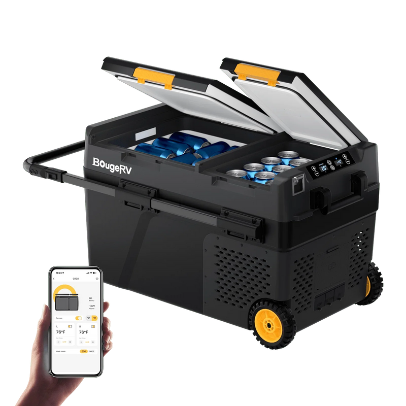 BougeRV CRD2 43QT Dual Zone 12V Portable Fridge Freezer
