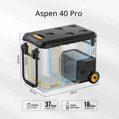 BougeRV ASPEN 40 PRO 12V IceDrive™ Portable Fridge With 220Wh Battery