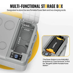 BougeRV CRPRO30 30 Quart Portable Car Fridge White With 220Wh Power Station