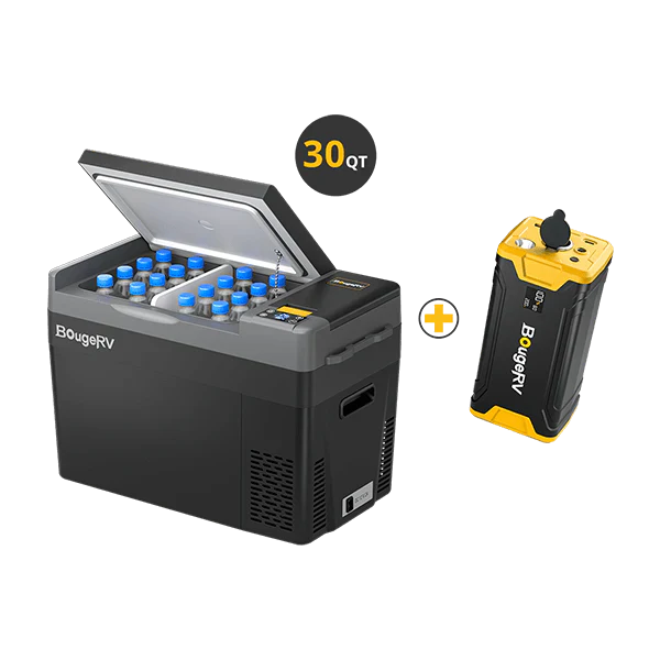 BougeRV CRPRO30 30 Quart Portable Fridge With 220Wh Portable Power Station