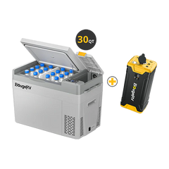 BougeRV CRPRO30 30 Quart Portable Car Fridge White With 220Wh Power Station
