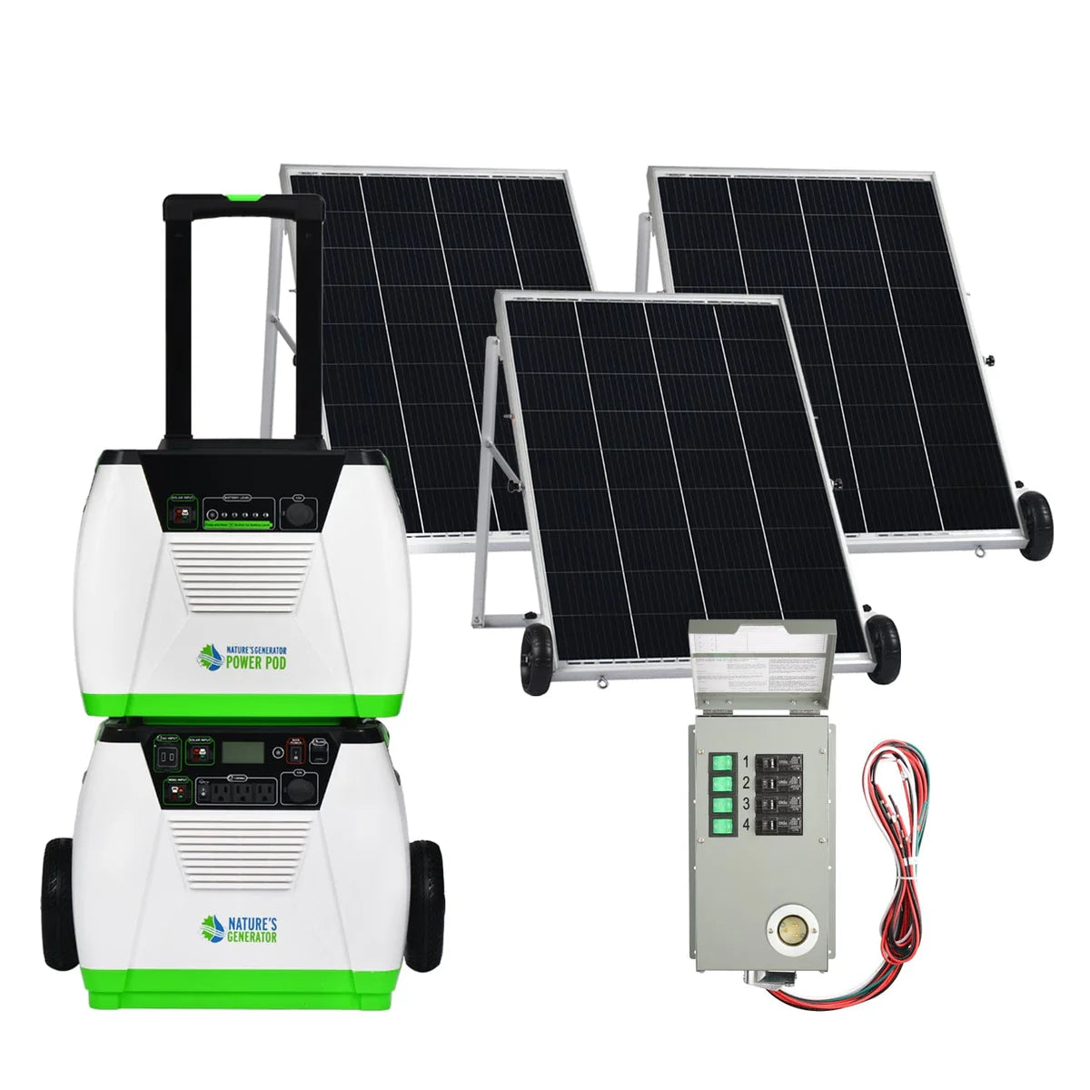 Nature's Generator PLATINUM PE Solar Generator System w/Transfer Kit