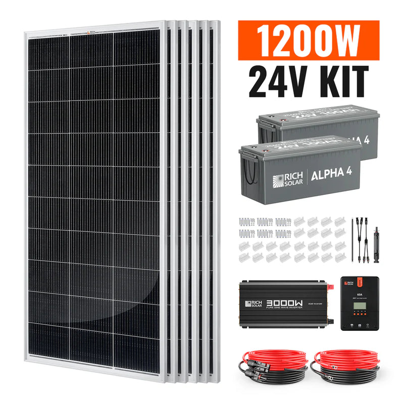Rich Solar 1200W 24V Complete Solar Kit