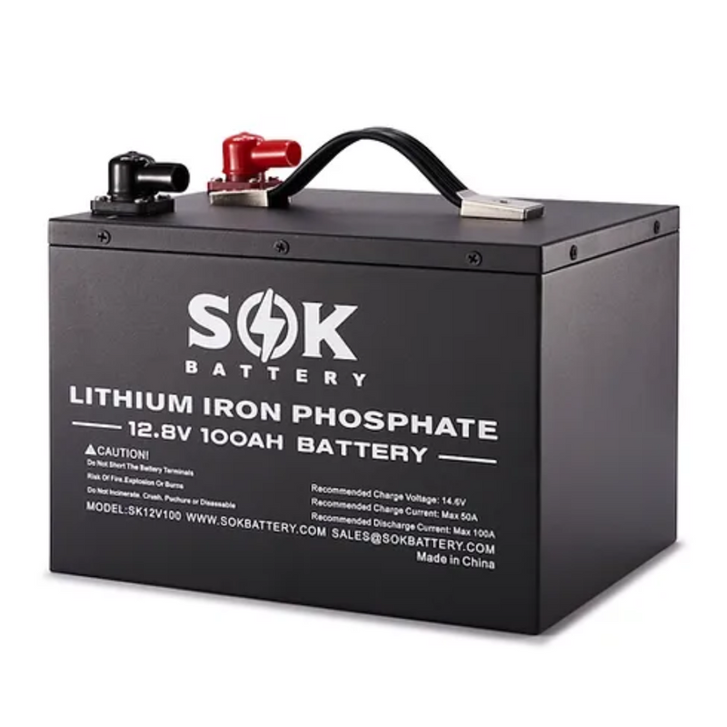 SOK Battery 12V 100Ah LiFePO4 Battery With Bluetooth & Built-in Heater
