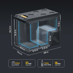 BougeRV ASPEN 40 12 Volt 43QT Dual Zone Fridge With 220Wh Battery