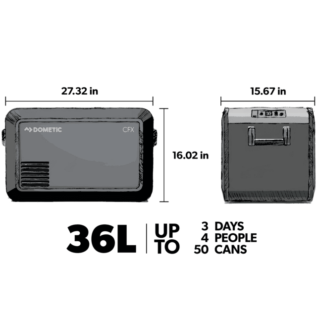 Dometic CFX3 35 Powered 12 Volt Cooler, 36L