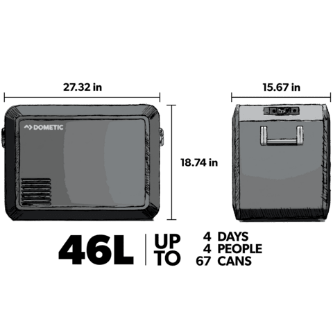 Dometic CFX3 45 Powered 12 Volt Cooler, 46L