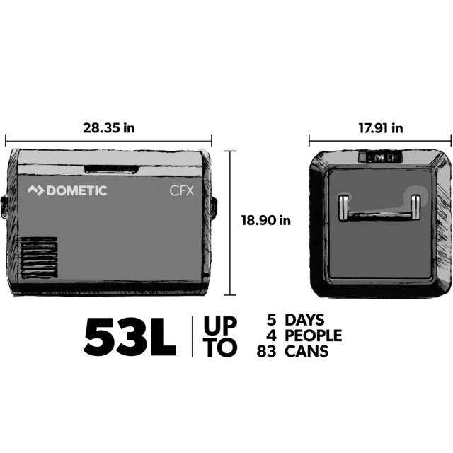 Dometic CFX3 55IM Ice Maker Powered 12 Volt Cooler, 53L