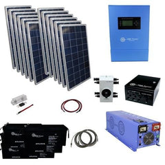 AIMS Power 3840 Watt Off-Grid Solar Kit with 6000 Watt Pure Sine Inverter Charger 120VAC 48VDC