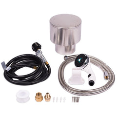 Eccotemp L10 Portable Outdoor Tankless Water Heater w/ EccoFlo Diaphragm 12V Pump , Strainer & Shower Set
