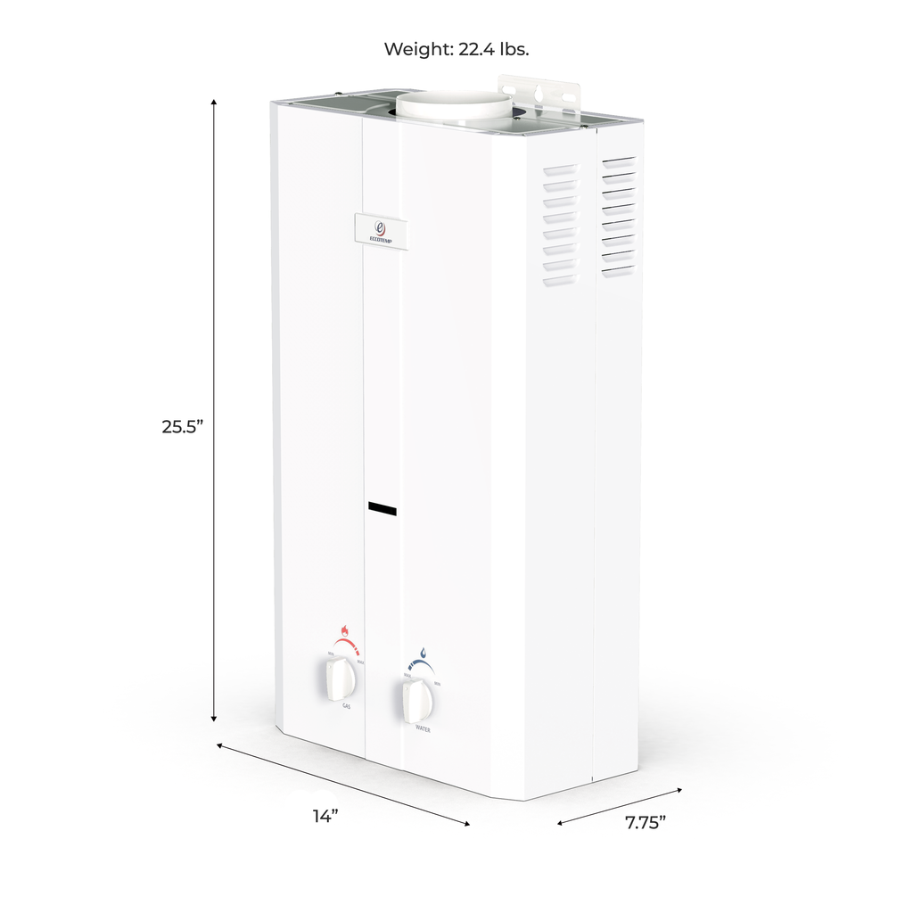 Eccotemp L10 Portable Outdoor Tankless Water Heater w/ EccoFlo Diaphragm 12V Pump , Strainer & Shower Set