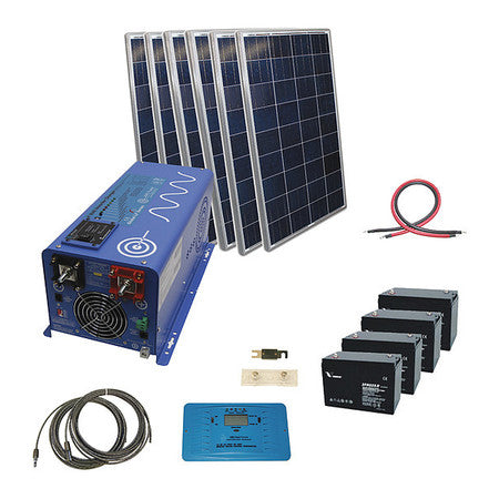 AIMS Power 720 Watt Off-Grid Solar Kit with 4000 Watt Power Inverter C ...