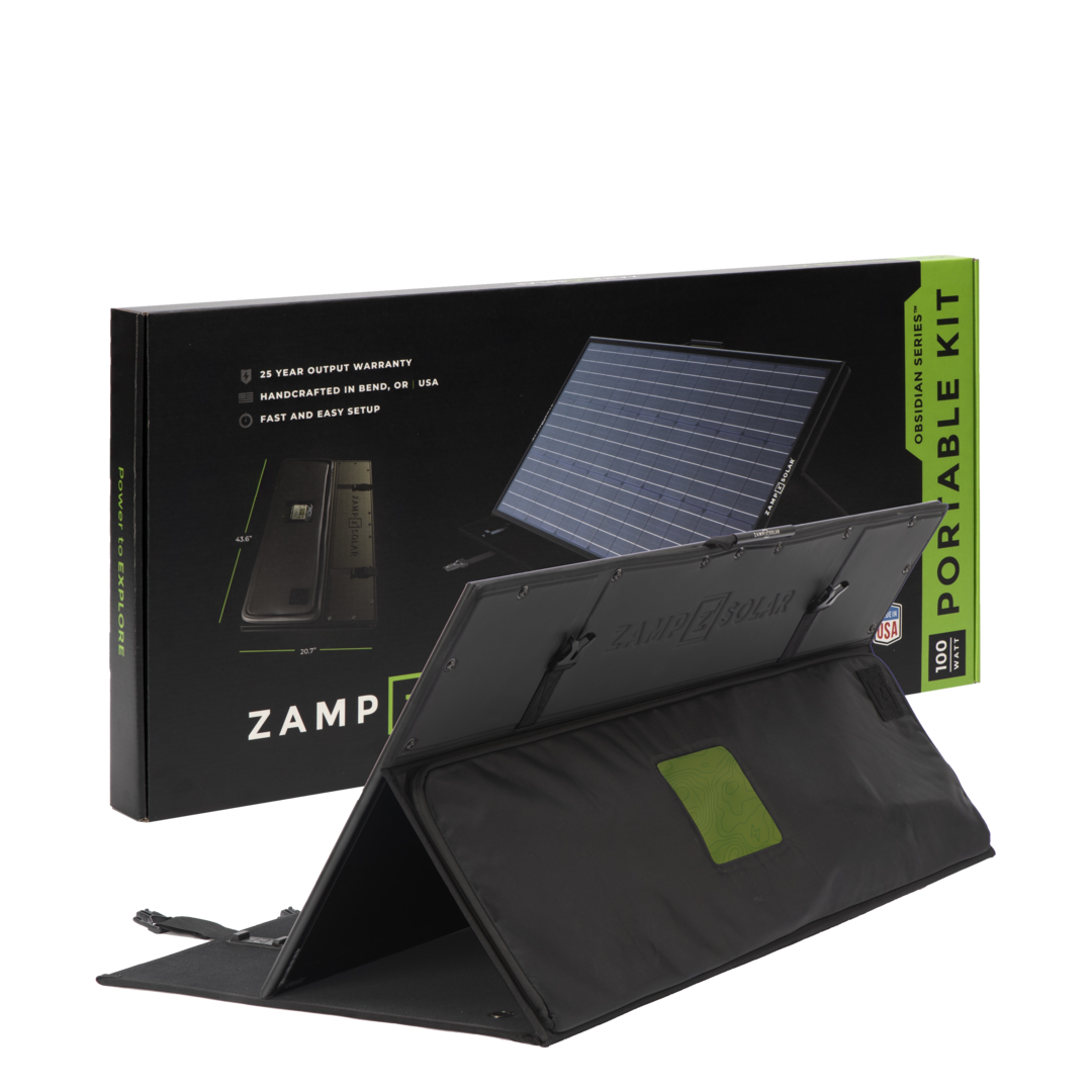 Zamp Solar OBSIDIAN® SERIES 100 Watt Portable Kit - 2006+ Winnebago Solar Ready