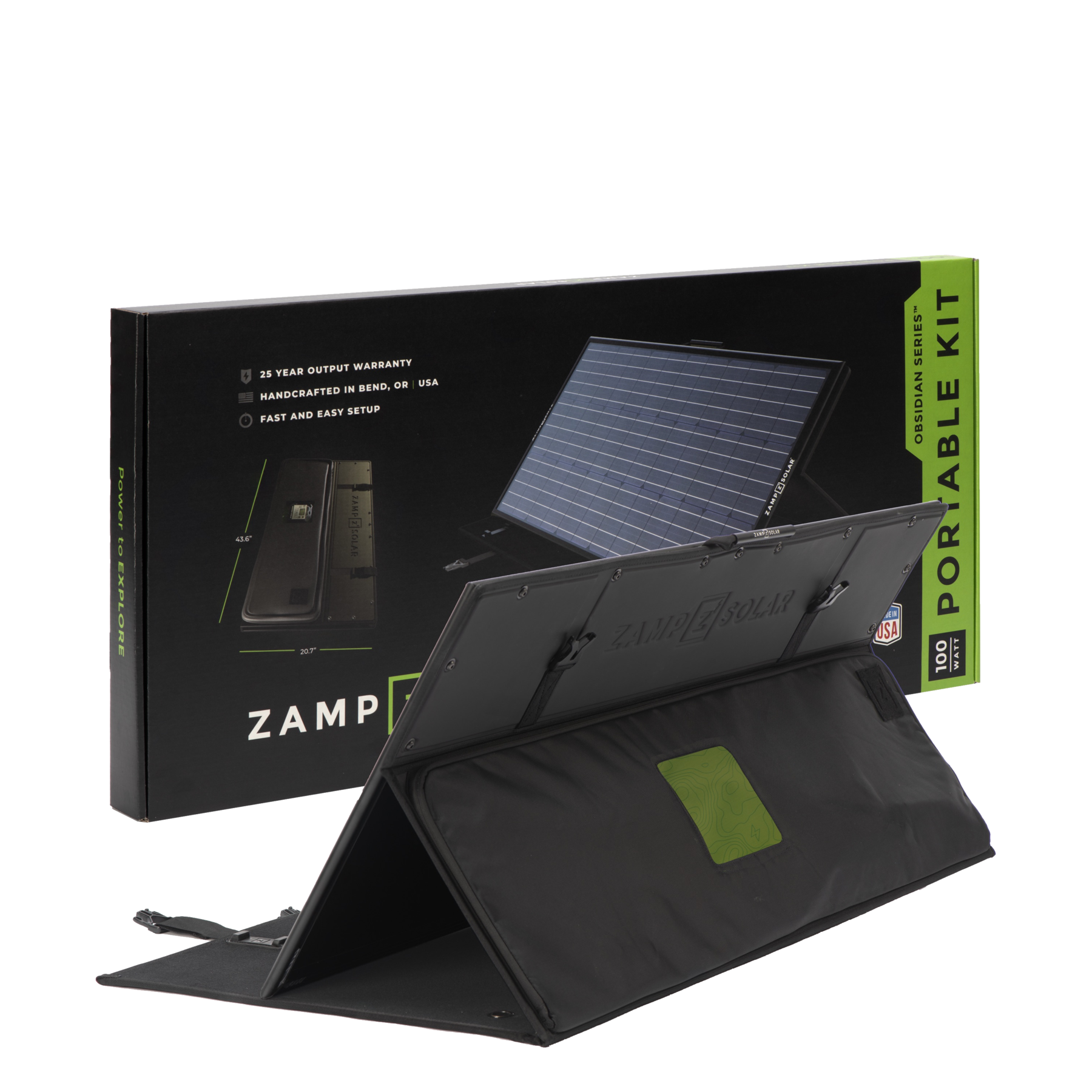 Zamp Solar OBSIDIAN® SERIES 100 Watt Portable Kit - Unregulated