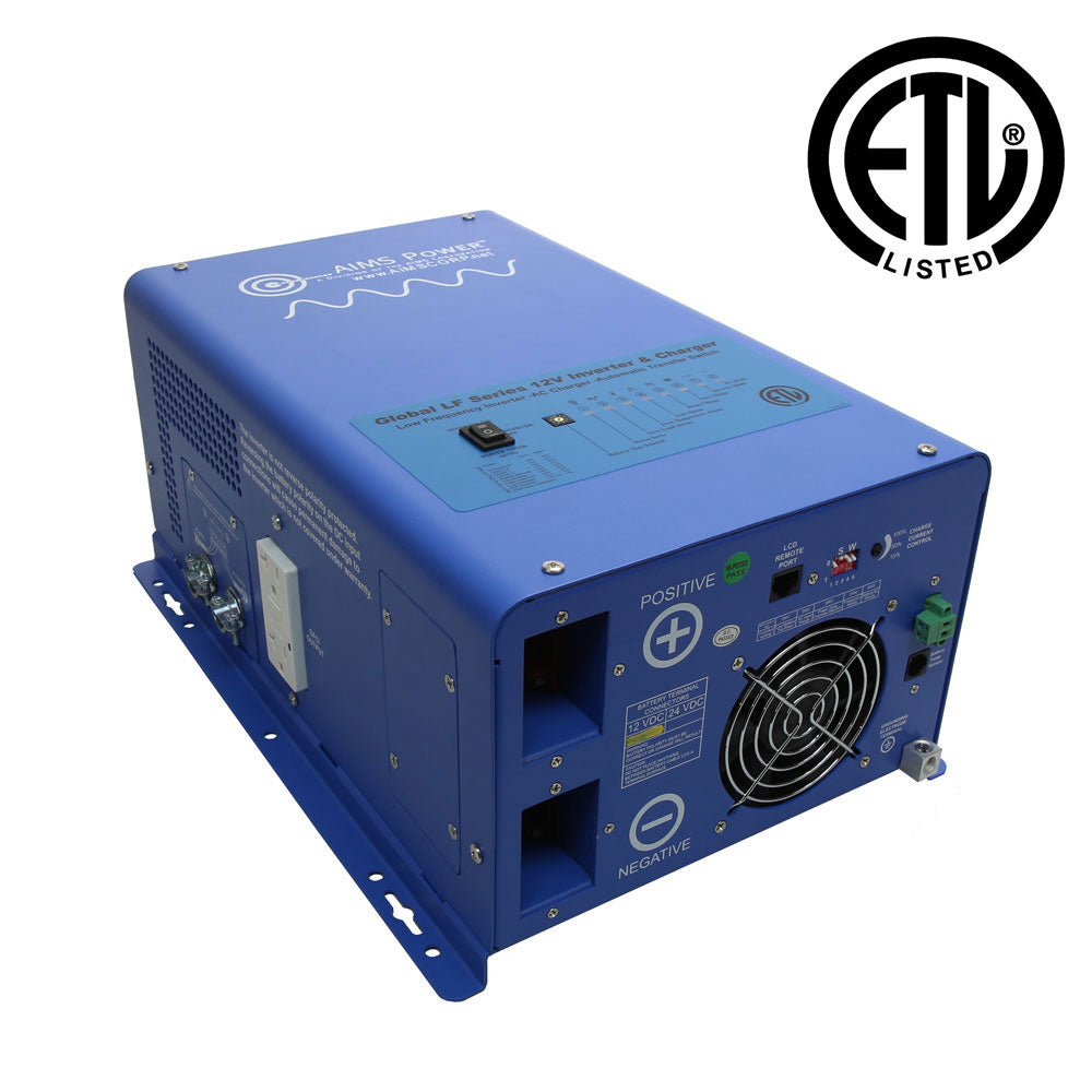 AIMS Power 3000 Watt Pure Sine Inverter Charger - ETL Listed Conforms to UL458 / CSA 22.2 Standards