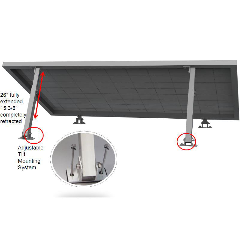 AIMS Power Universal Adjustable Solar Panel Mount - Fits 1 panel