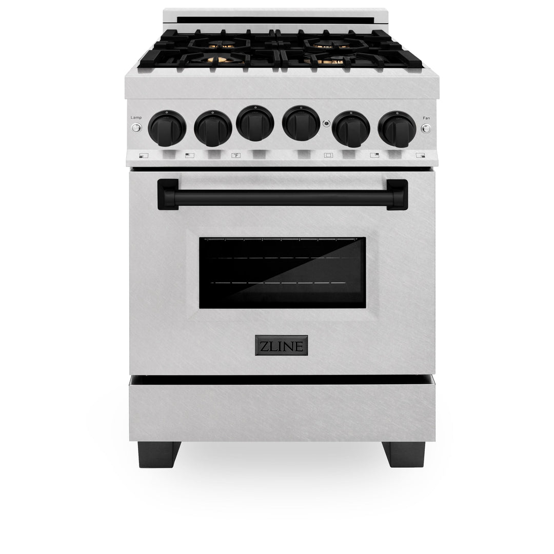 ZLINE 24" 2.8 cu. ft. Autograph Edition Range Gas Stove and Electric Oven in DuraSnow® Stainless Steel (RGSZ-SN-24)