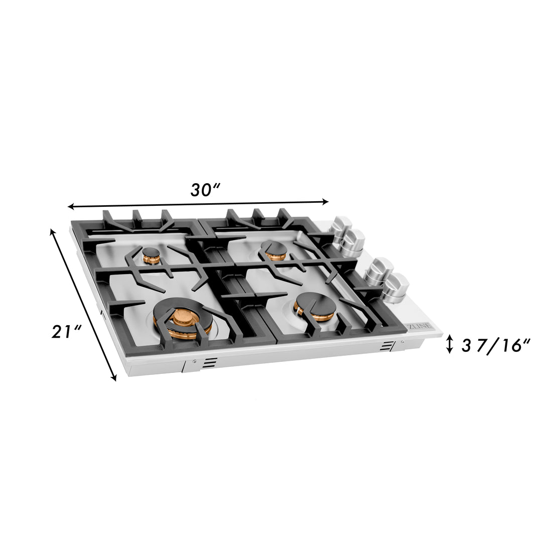 ZLINE 30" Drop-in Gas Stovetop with 4 Gas Burners  RC30