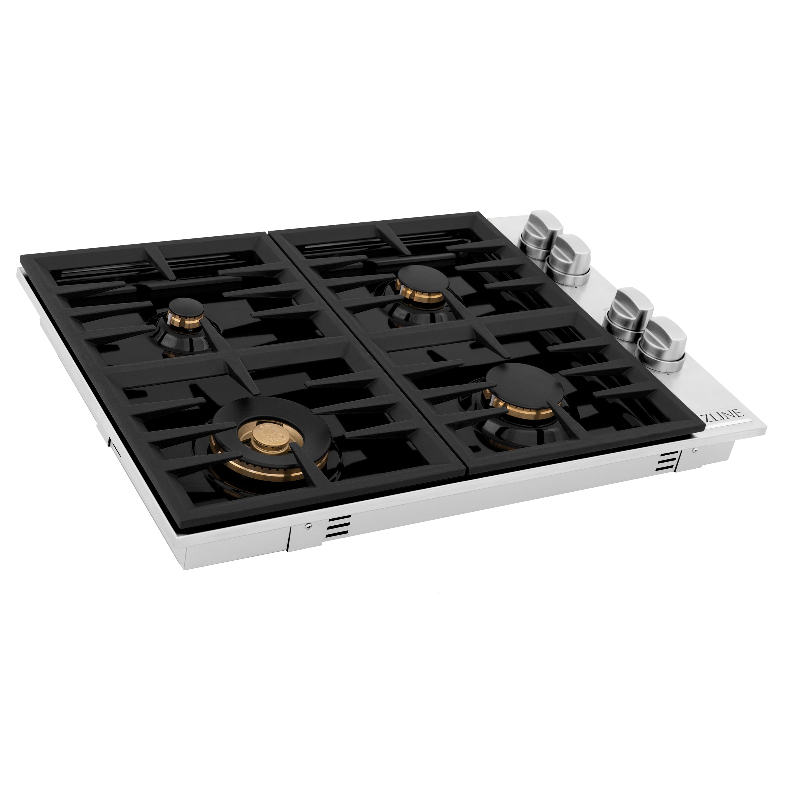 ZLINE 30" Drop-in Gas Stovetop with 4 Gas Burners and Black Porcelain Top  RC30-PBT