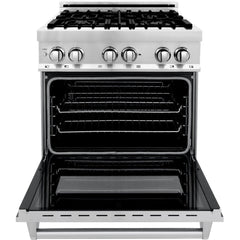 ZLINE 30" 4.0 cu. ft. Dual Fuel Range with Gas Stove and Electric Oven in Stainless Steel with Color Door Options RA30